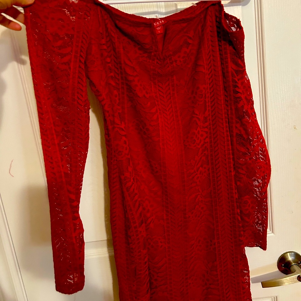 Red guess dress